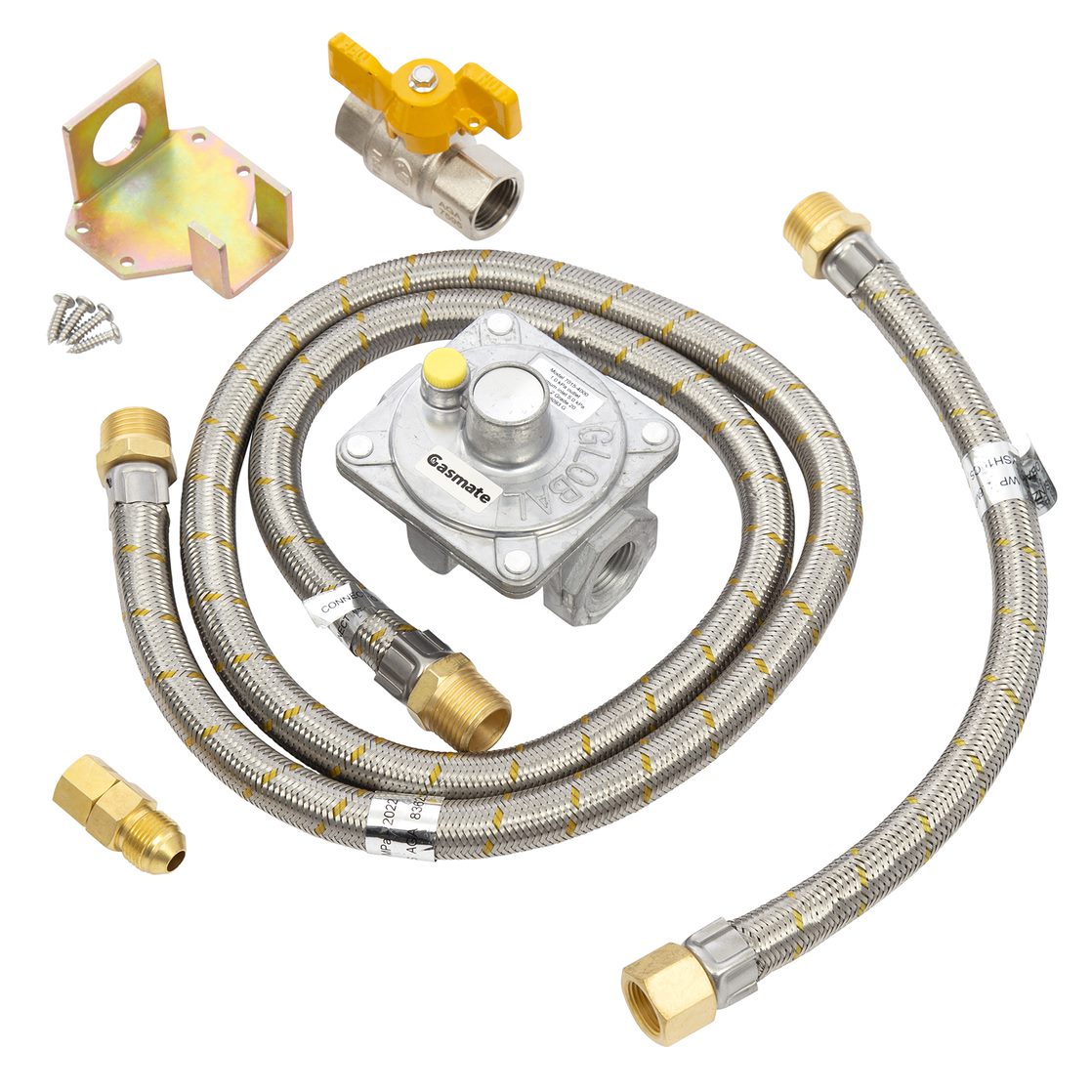 Gasmate Natural Gas High Flow Regulator Hose Kit with Ball Valve