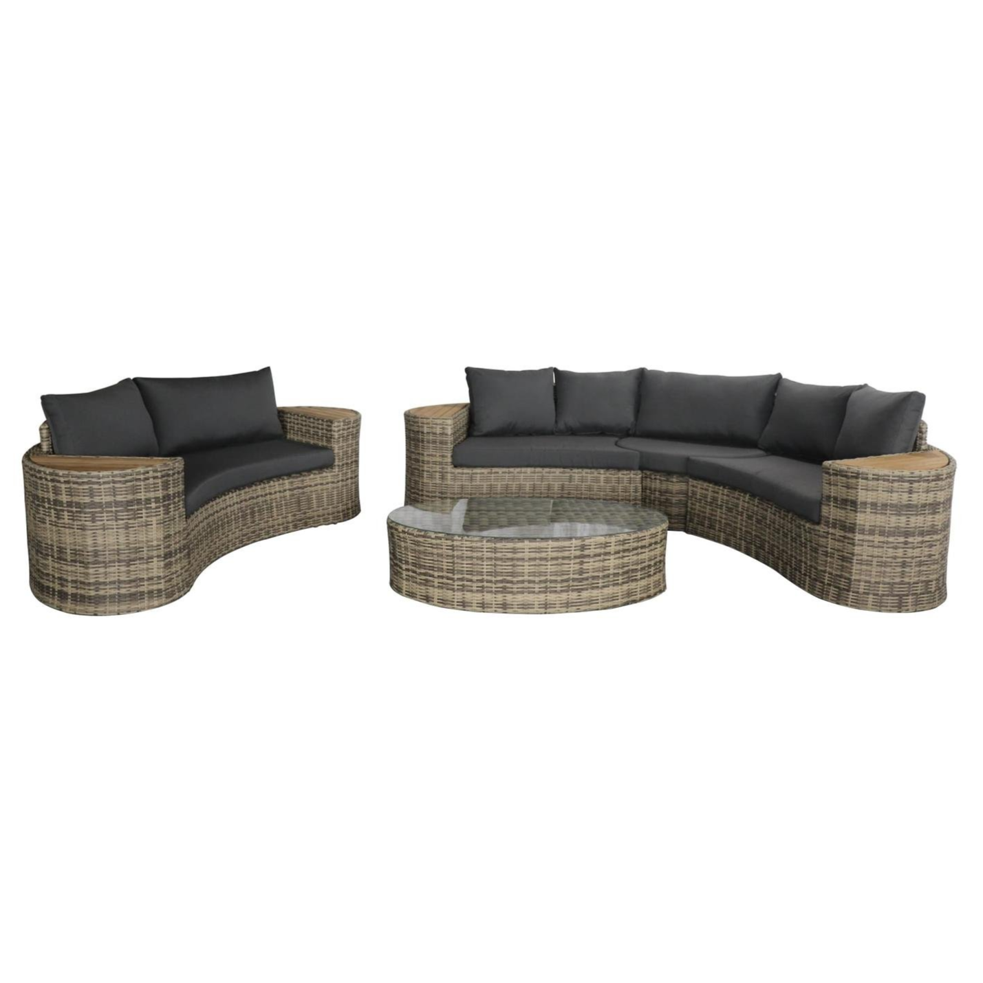 Excalibur Viera Outdoor Wicker Teak Lounge Setting