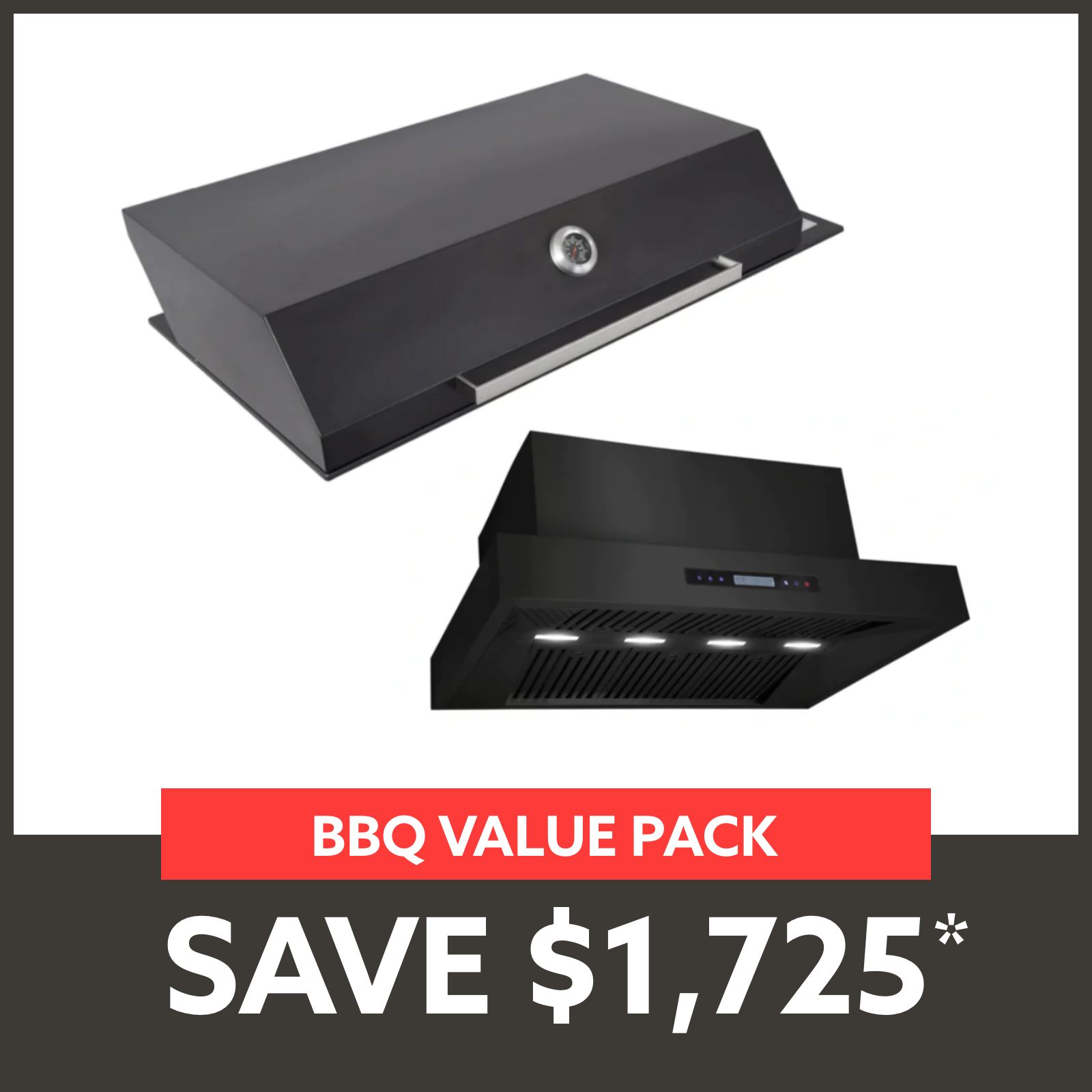 Bundle Artusi Matte Black Hood BBQ & Excelsior 1200 Rangehood