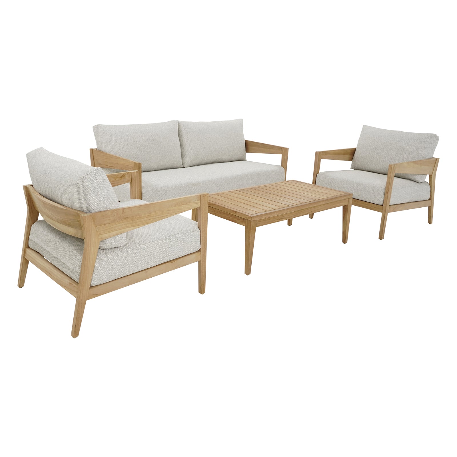 Excalibur Caldena 4-Piece Teak Lounge Setting with 2-Seater Lounge