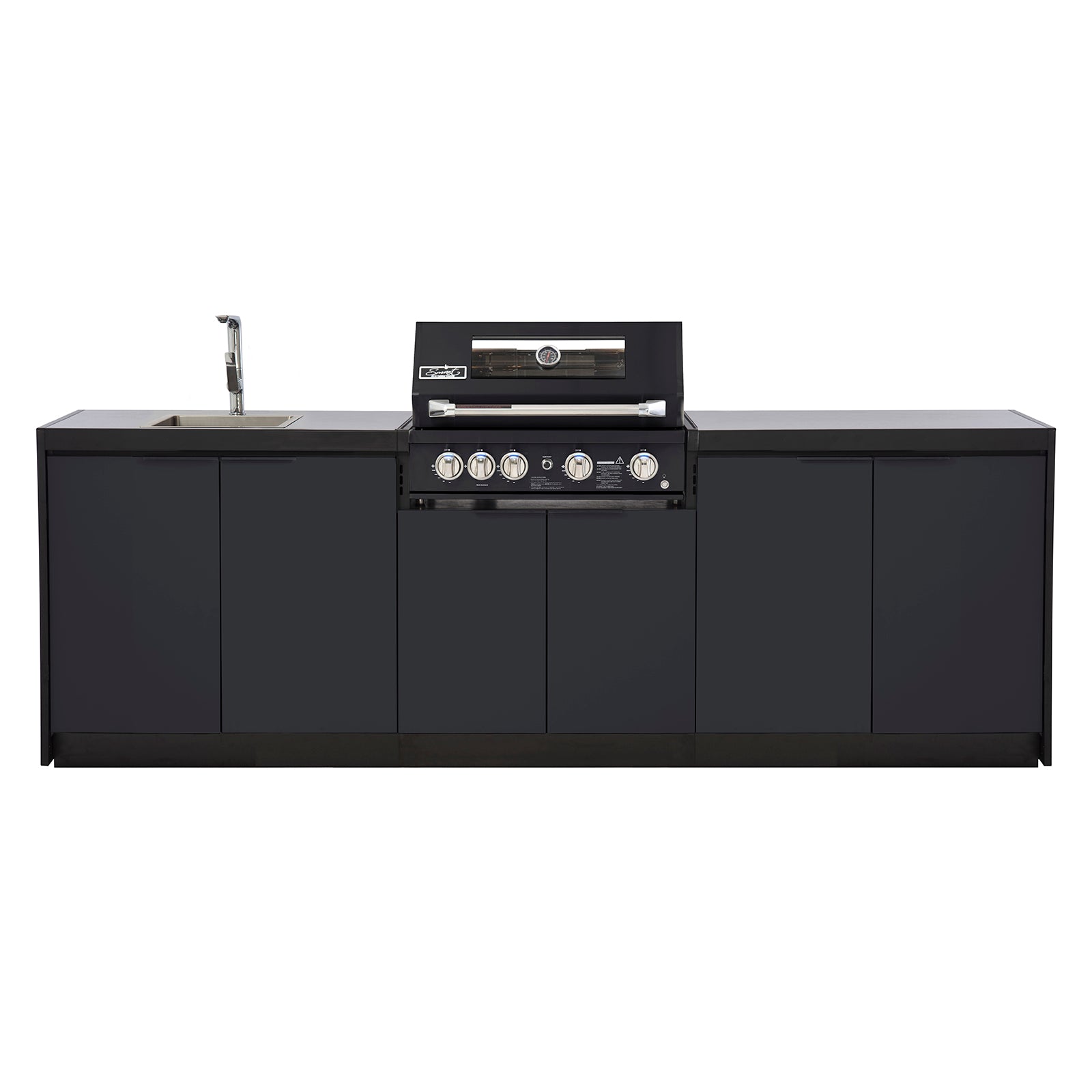 Cabinex Smart 4-Burner Black BBQ Kitchen Package - Large Size