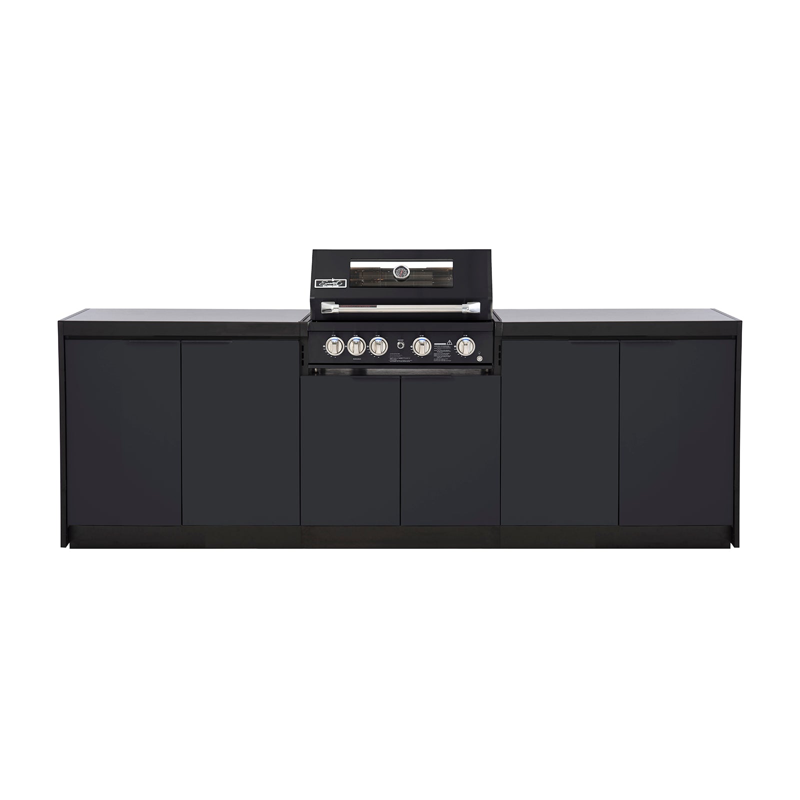 Cabinex Smart 4-Burner Black BBQ Kitchen Package with Quartz Benchtop - Large Size