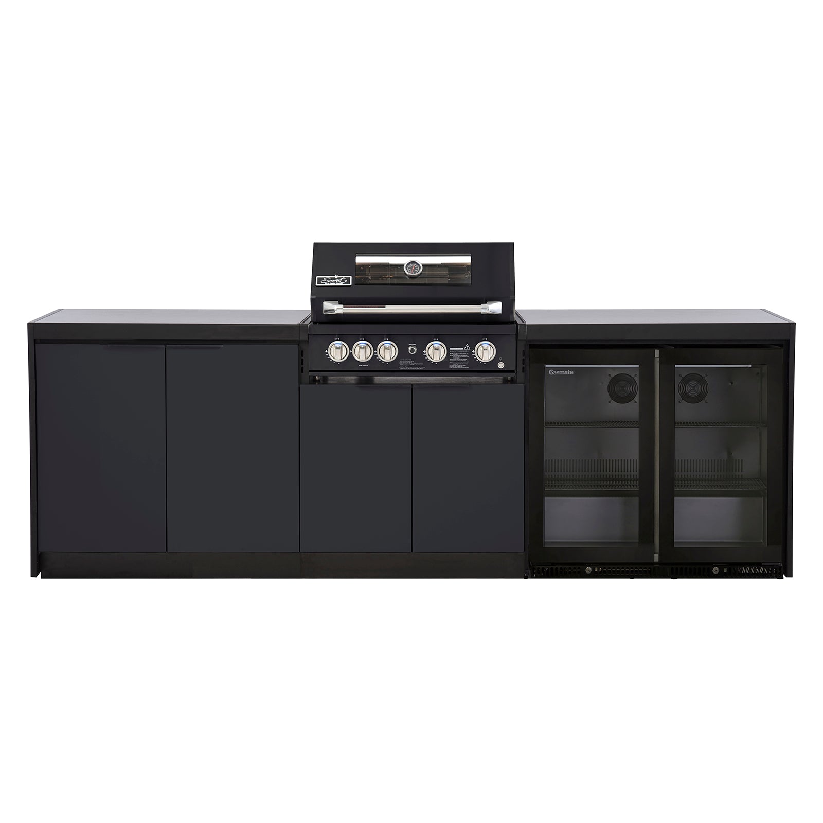 Cabinex Smart 4-Burner Black BBQ Kitchen Package - Large Size