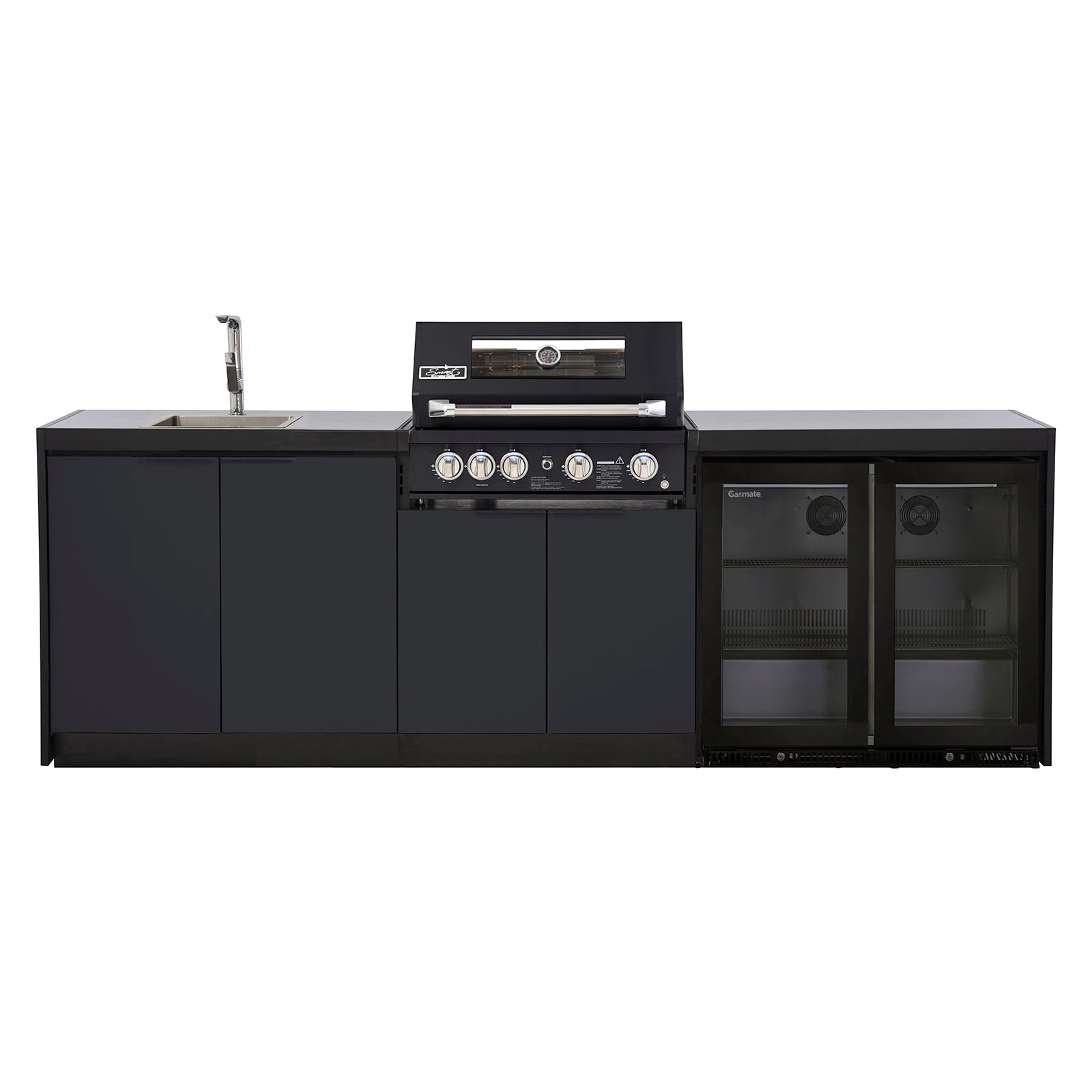 Cabinex Smart 4-Burner Black BBQ Kitchen Package - Large Size