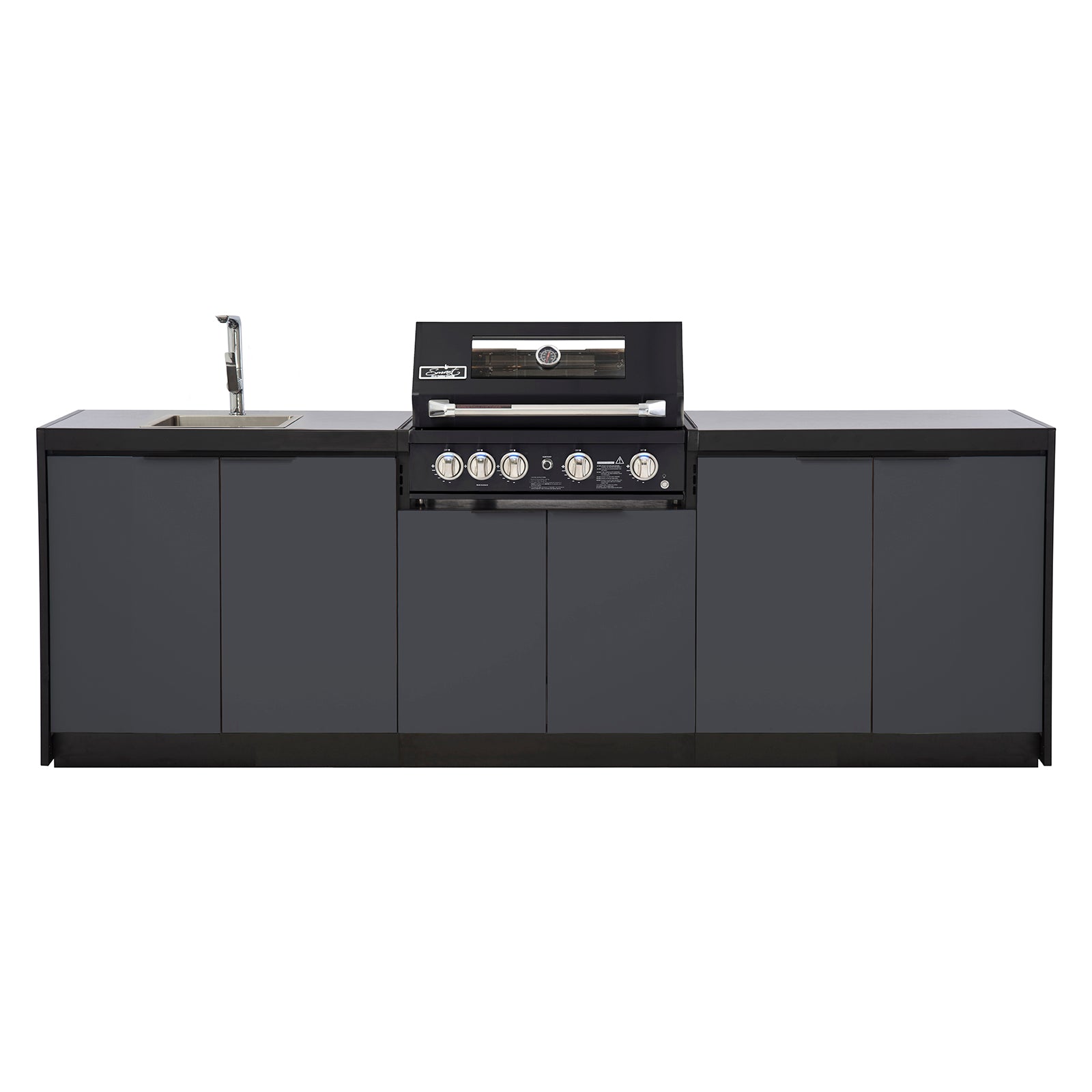 Cabinex Smart 4-Burner Black BBQ Kitchen Package - Large Size