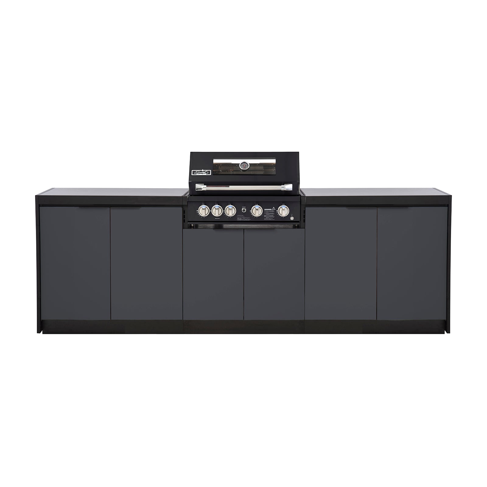 Cabinex Smart 4-Burner Black BBQ Kitchen Package with Quartz Benchtop - Large Size