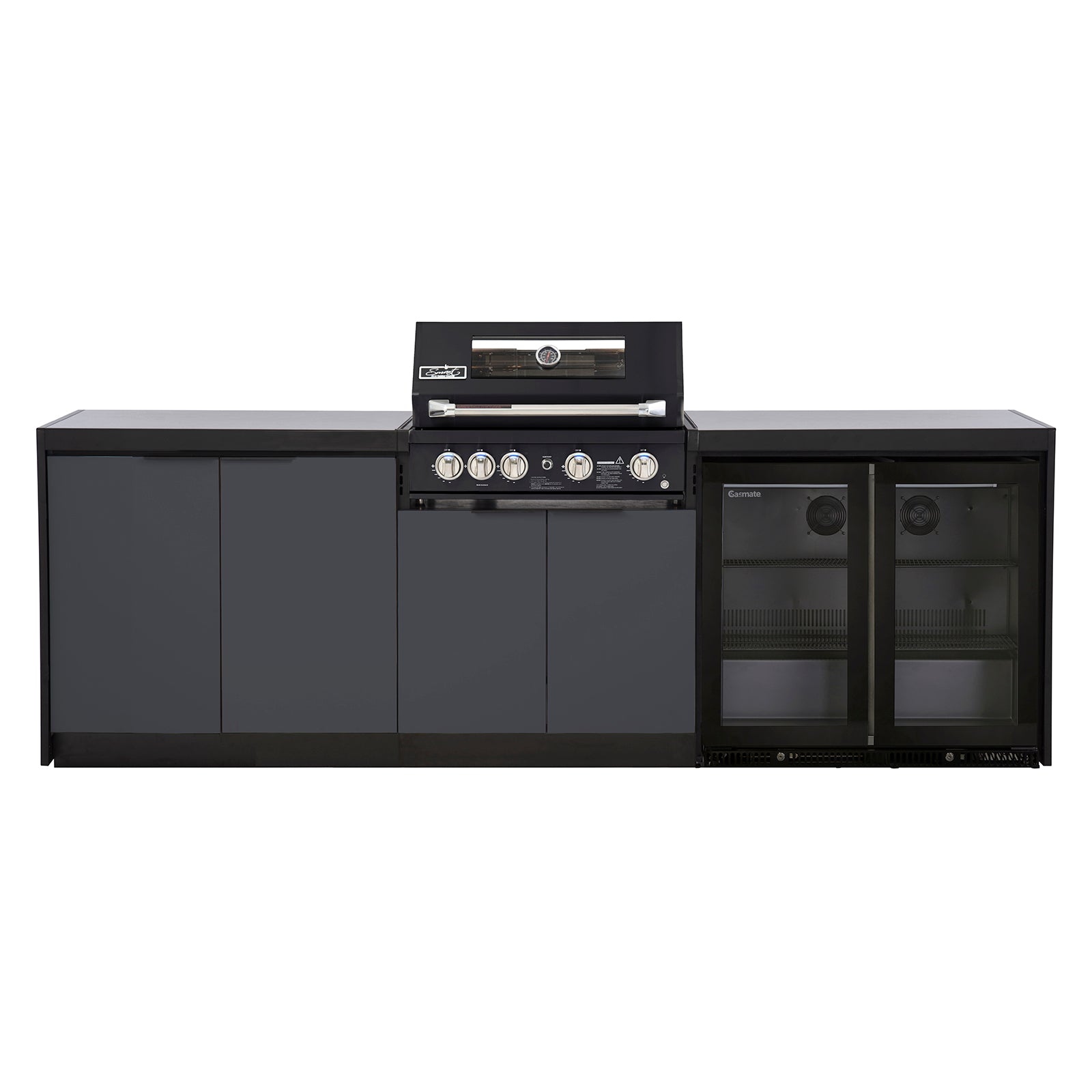 Cabinex Smart 4-Burner Black BBQ Kitchen Package - Large Size