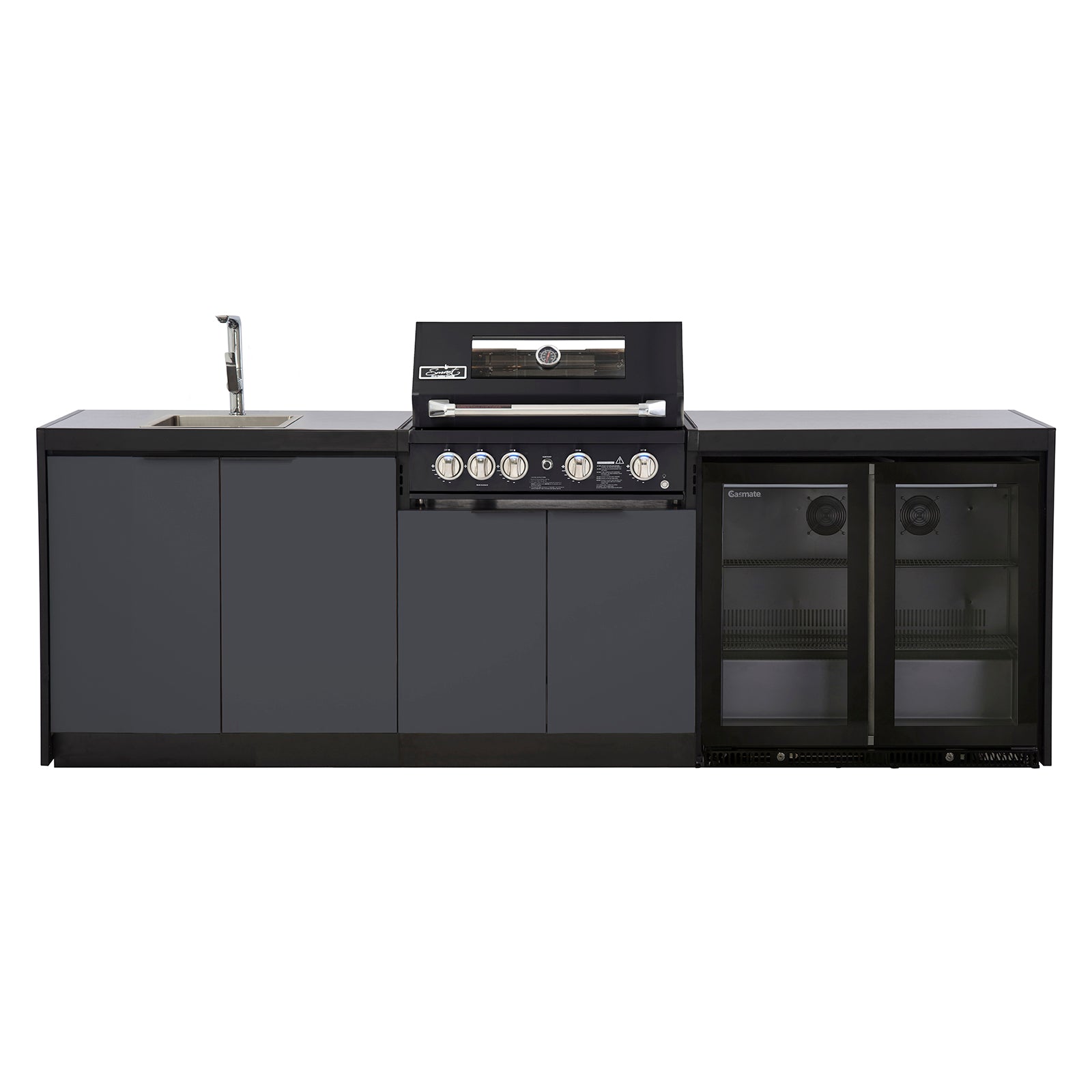 Cabinex Smart 4-Burner Black BBQ Kitchen Package - Large Size