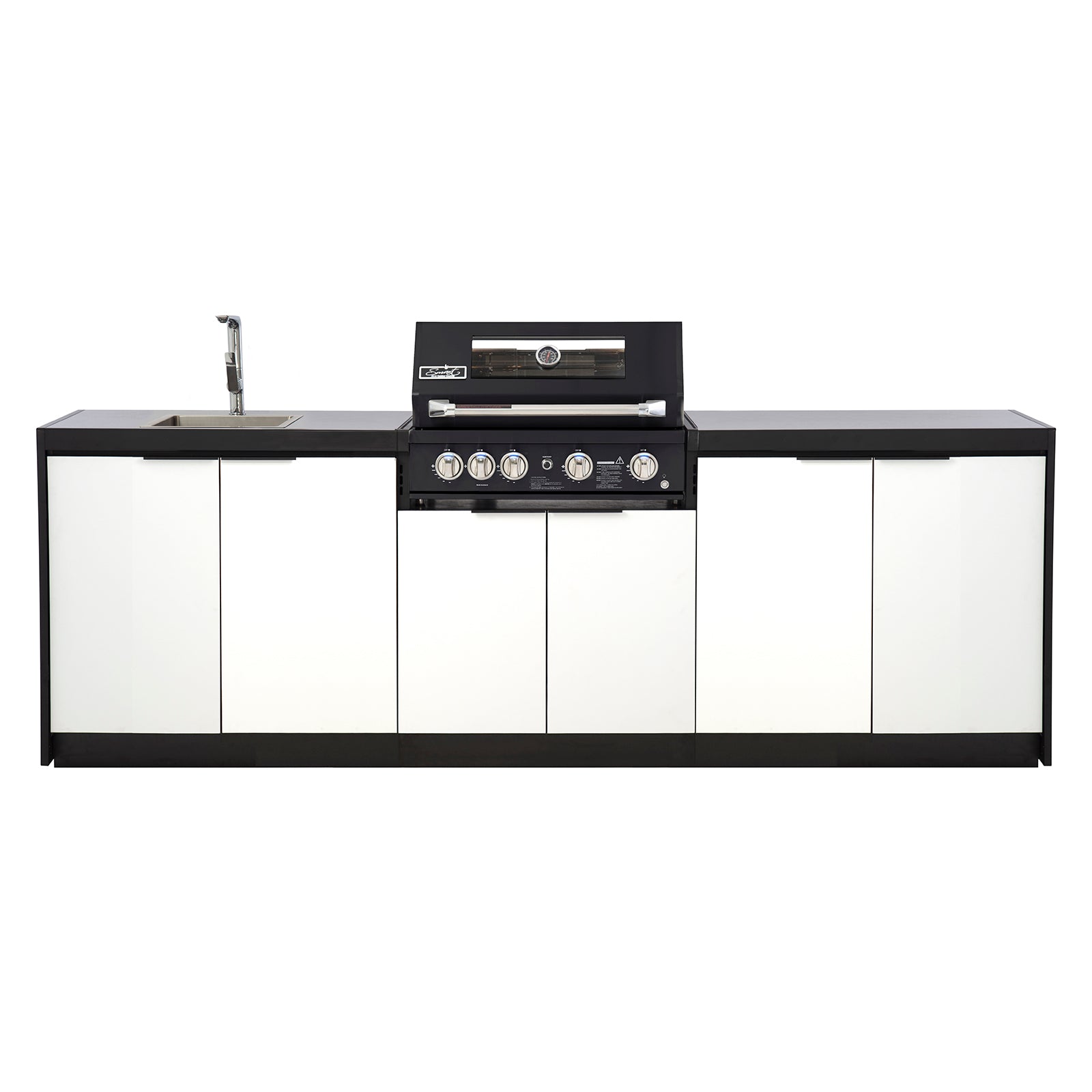 Cabinex Smart 4-Burner Black BBQ Kitchen Package - Large Size