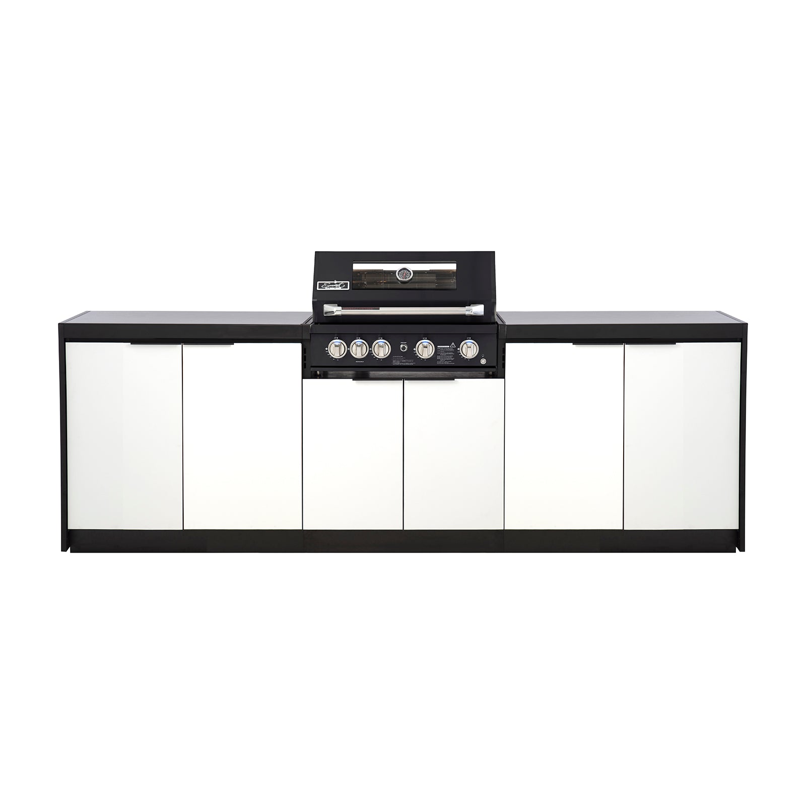 Cabinex Smart 4-Burner Black BBQ Kitchen Package with Quartz Benchtop - Large Size