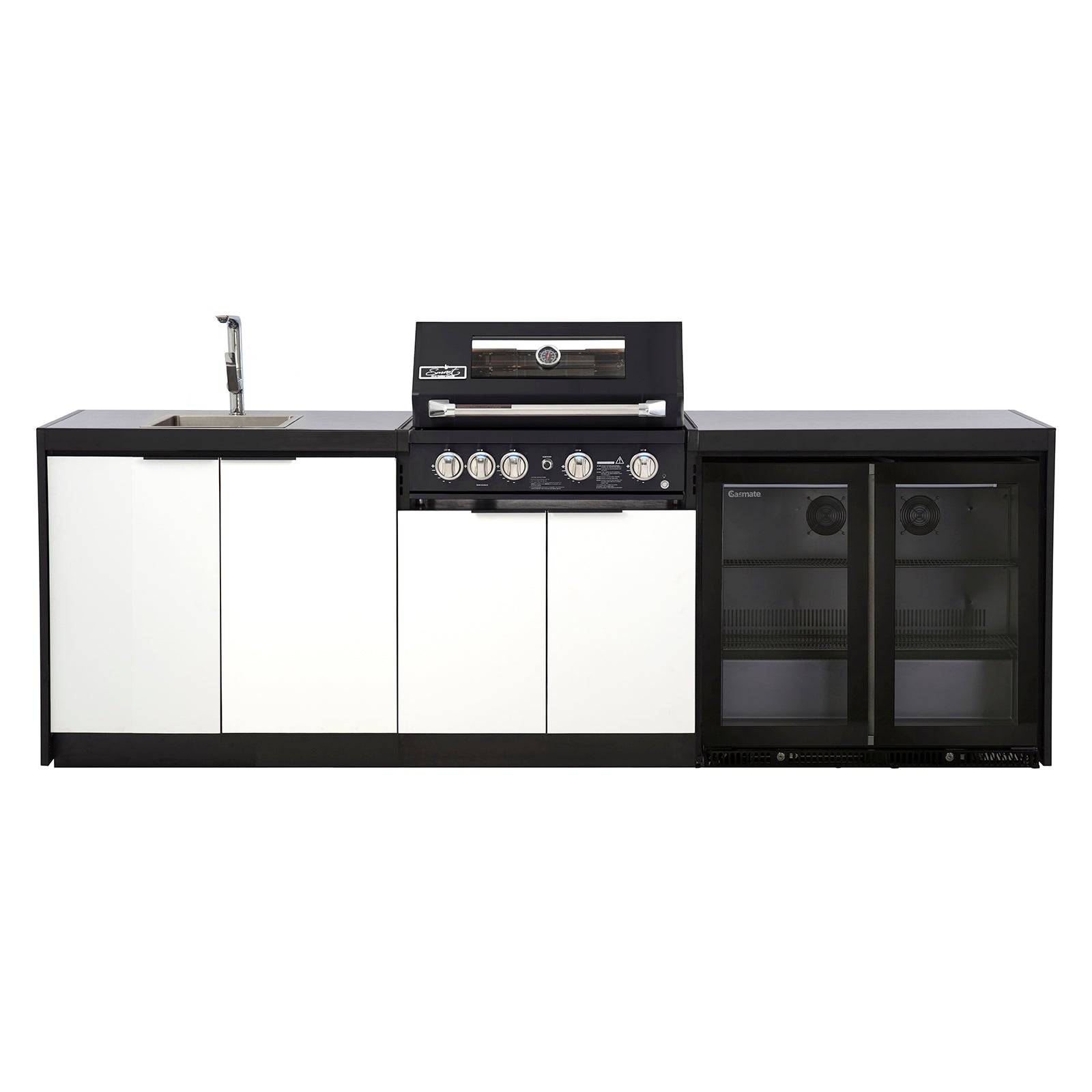 Cabinex Smart 4-Burner Black BBQ Kitchen Package - Large Size