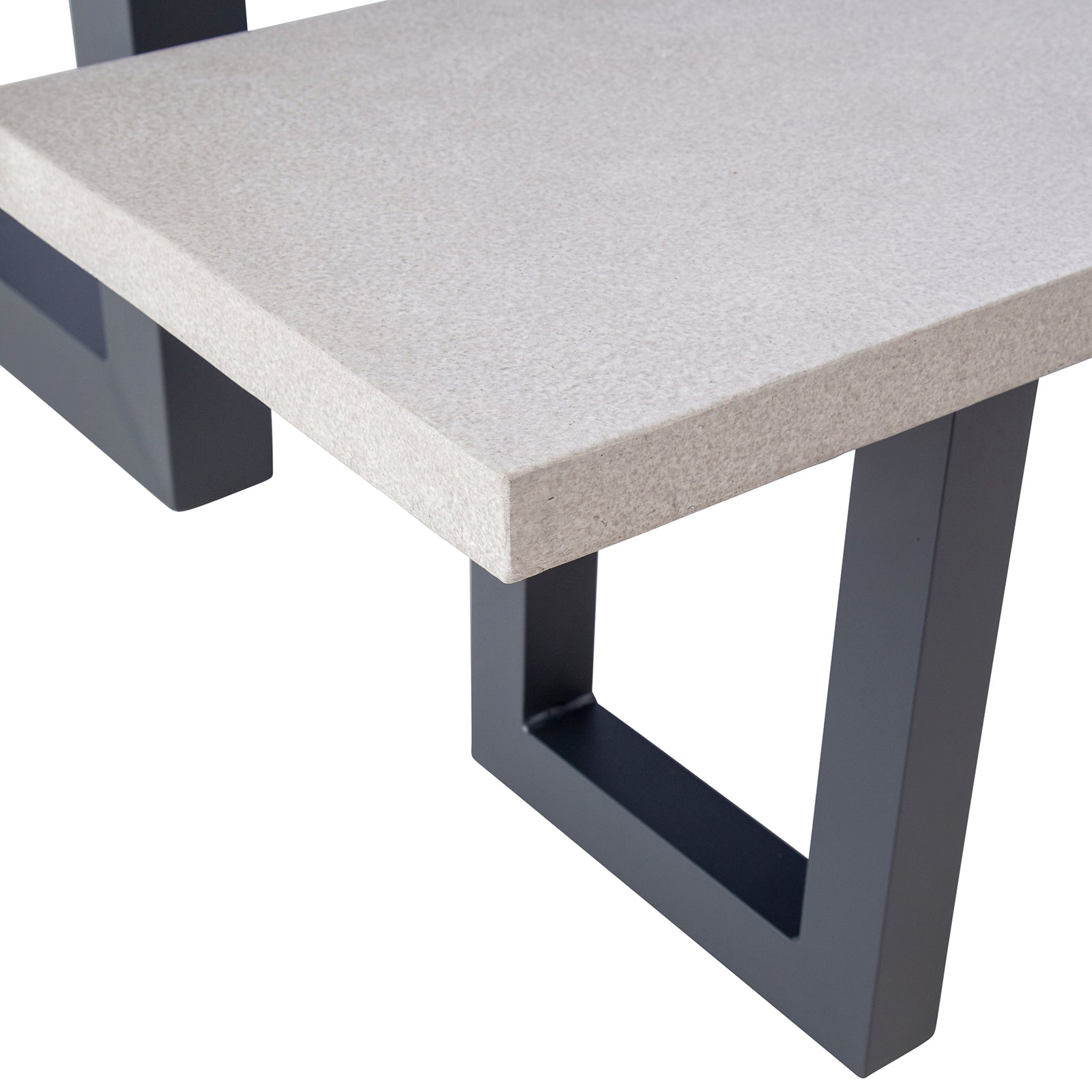 Excalibur Chelsea U-Leg Dining Setting with Bench Seats - Gunmetal