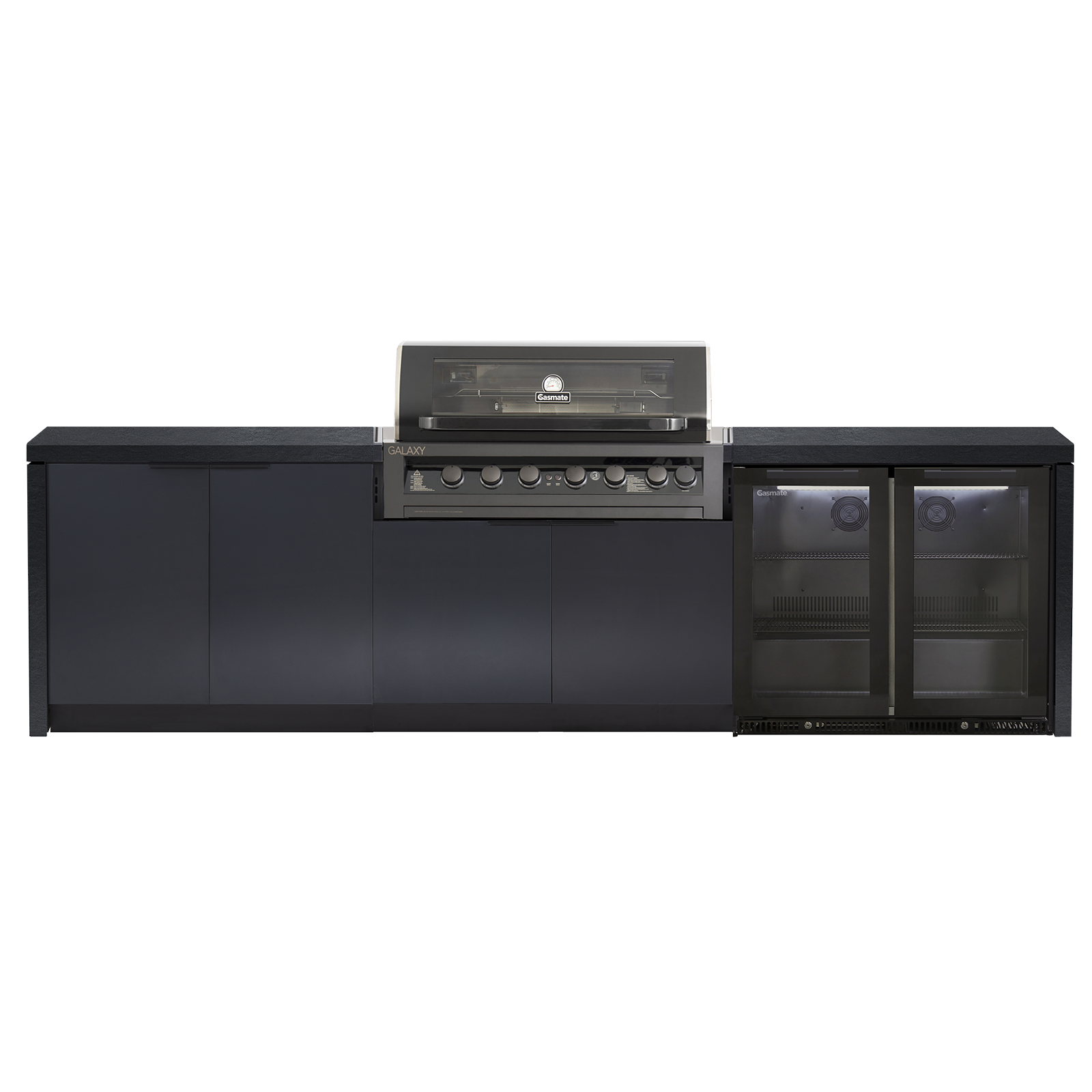 Cabinex Galaxy Gen 2 Black (Classic) 6 Burner Outdoor Kitchen Package with Porcelain Benchtop