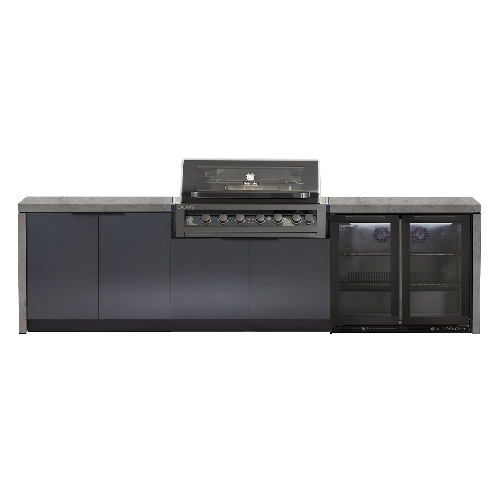 Cabinex Galaxy Gen 2 Black (Classic) 6 Burner Outdoor Kitchen Package with Porcelain Benchtop