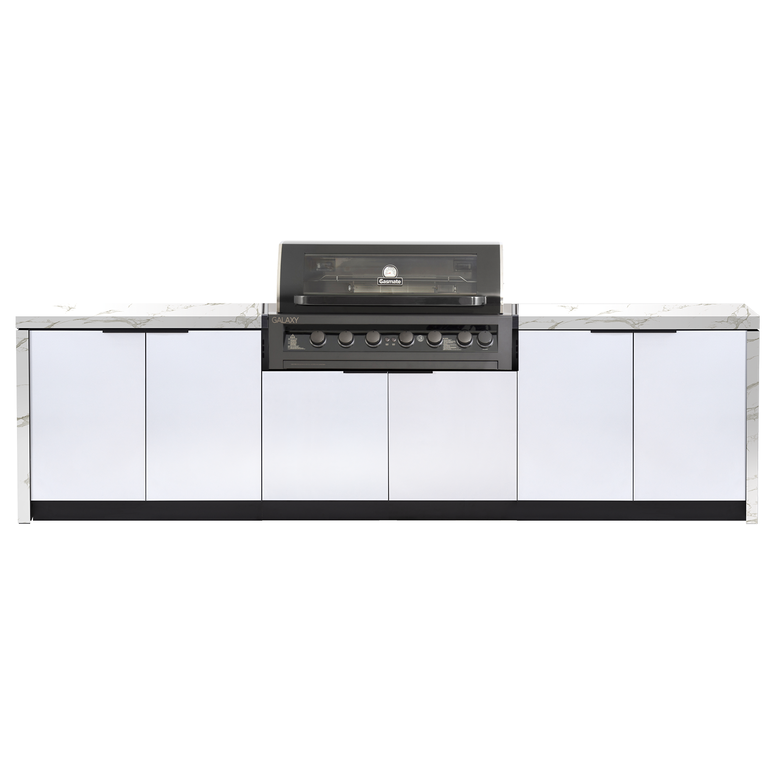 Cabinex Galaxy Gen 2 Black (Classic) 6 Burner Outdoor Kitchen Package with Porcelain Benchtop