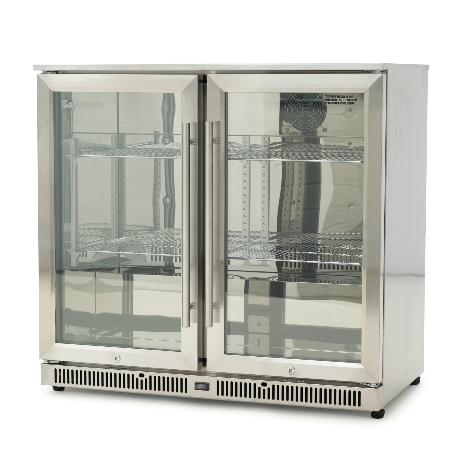 Gasmate 2-Door 208L Stainless Steel Bar Fridge