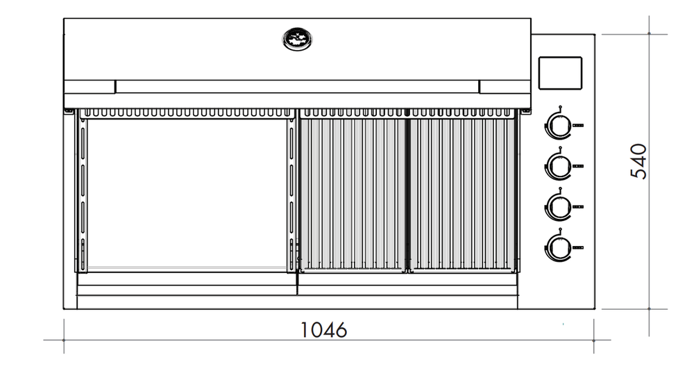 Artusi Matte Black 4 Burner Built-In BBQ with Flat Lid